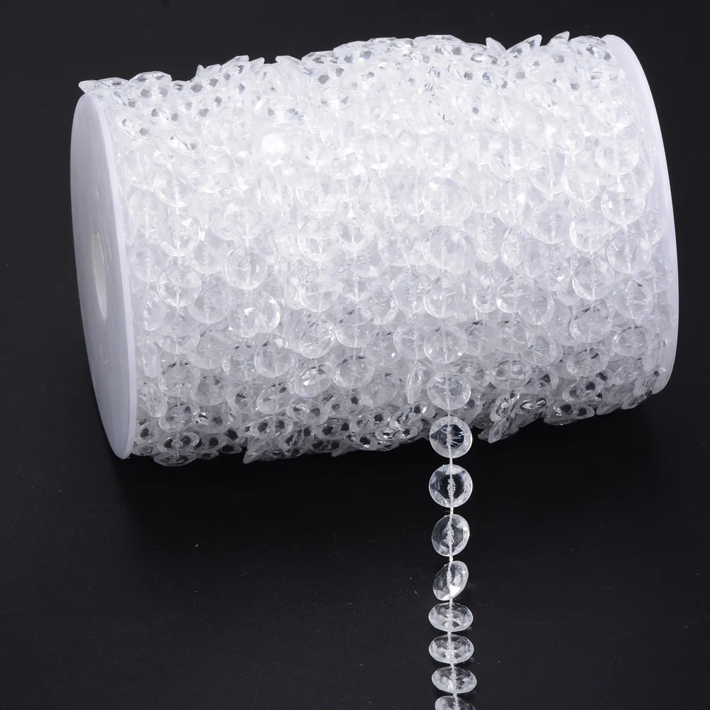 10 метров искусственные акриловые хрустальные бусины украшение для свадебной