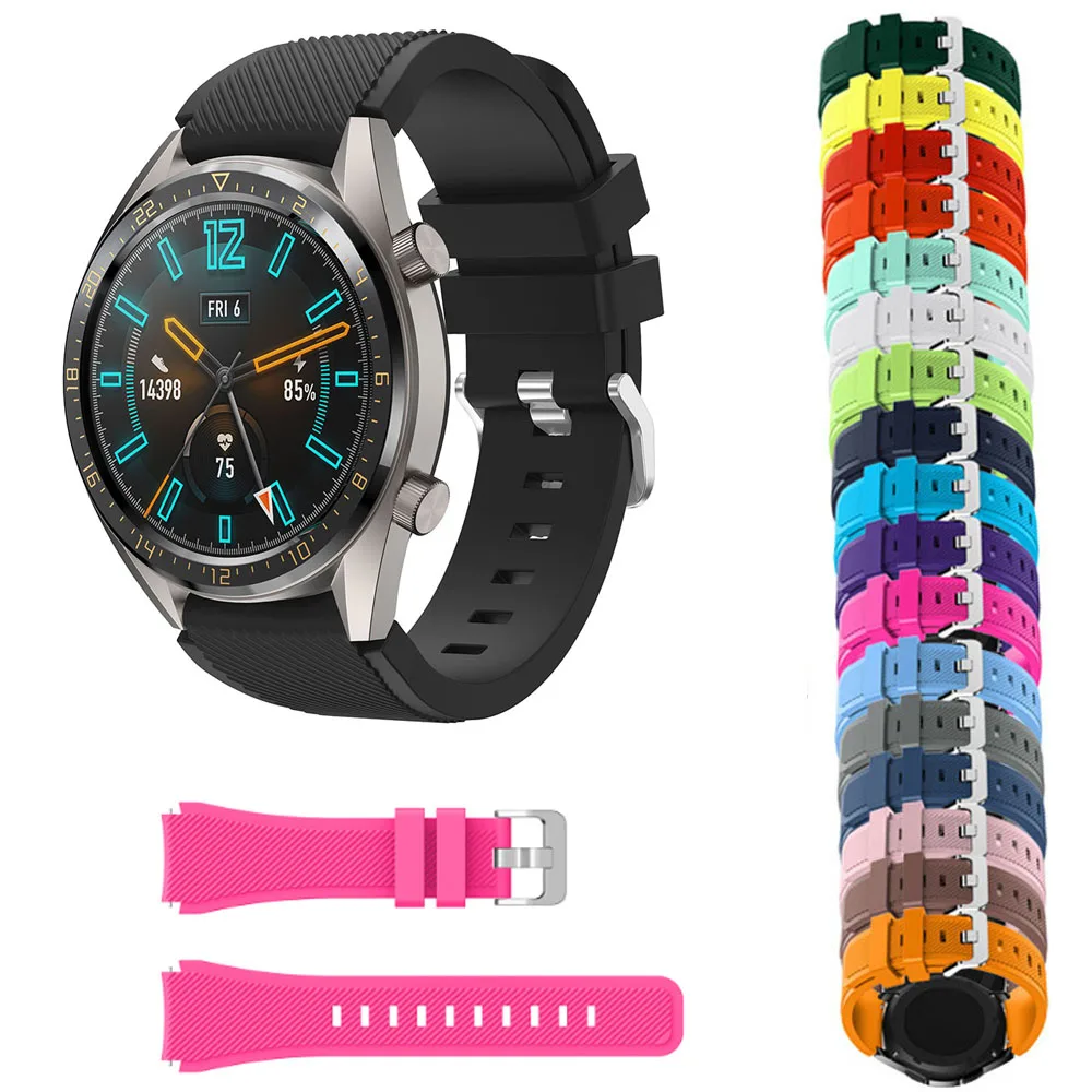 Спортивный силиконовый ремешок для Huawei Watch GT браслет Samsung Galaxy ремень 46 мм Gear S3 Frontier