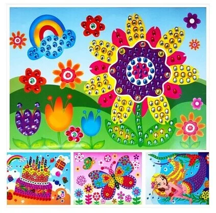 Crystal Mosaic Sticker Kids Children Kindergarten Educational Arts and Crafts Toys - Colors Assorted | Игрушки и хобби