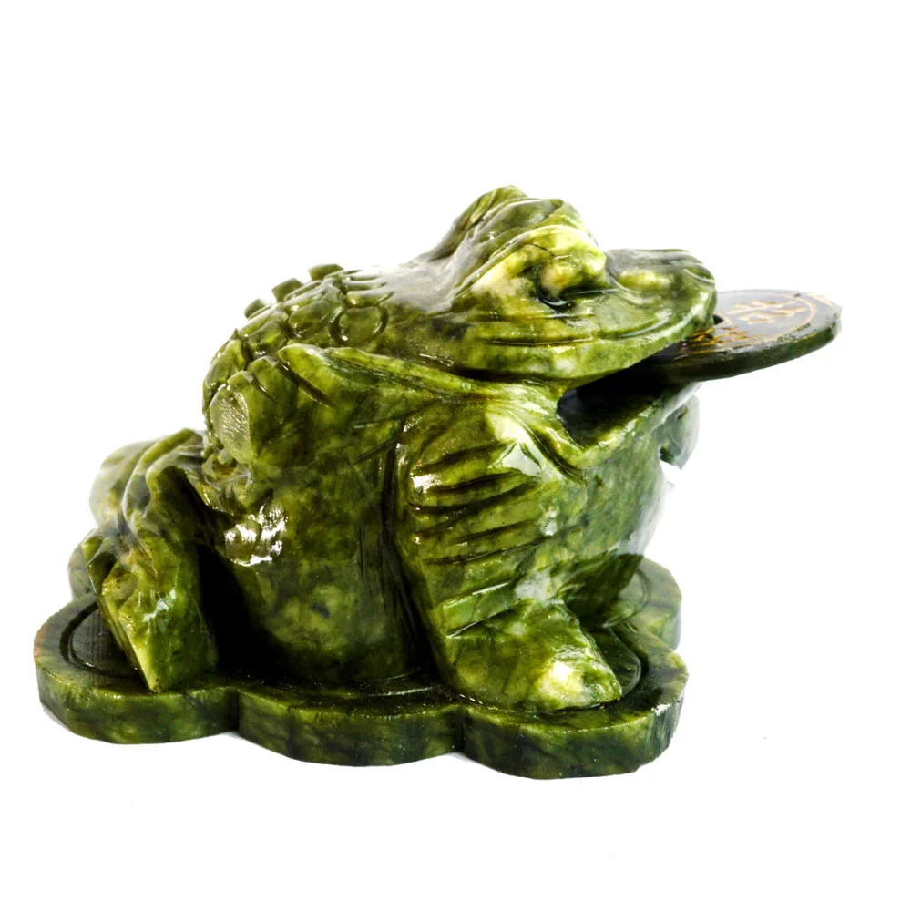 Большая жаба фэн-шуй из денежная нефрита для богатства AA437 | Дом и сад