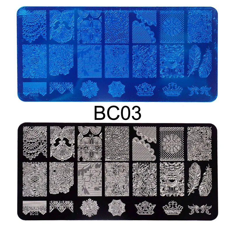 Пластины для стемпинга ногтей 1 шт. шаблоны трафареты с цветочным узором и листом