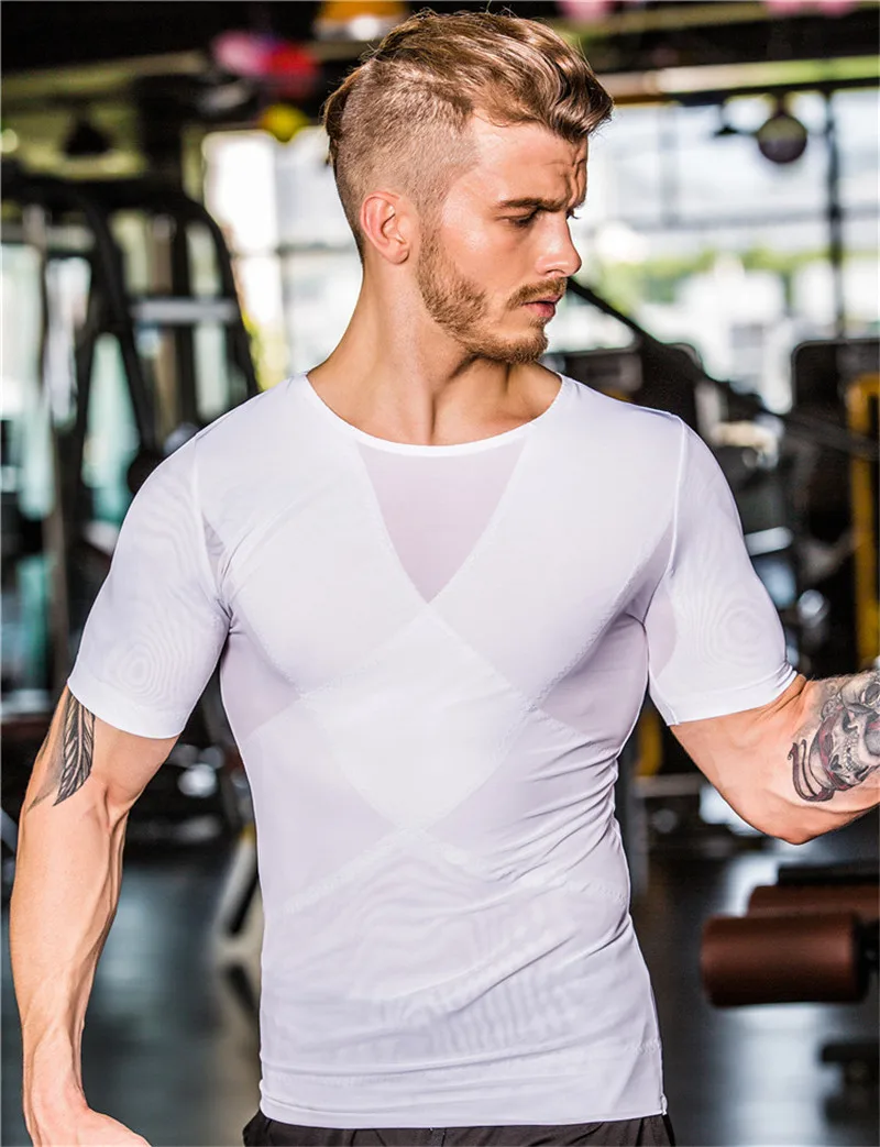 Для Мужчин Body Shaper тела Homme гинекомастия Для мужчин корсет компрессионная футболка, майка с эффектом похудения для Вес потери Корректирующее белье для Для мужчин