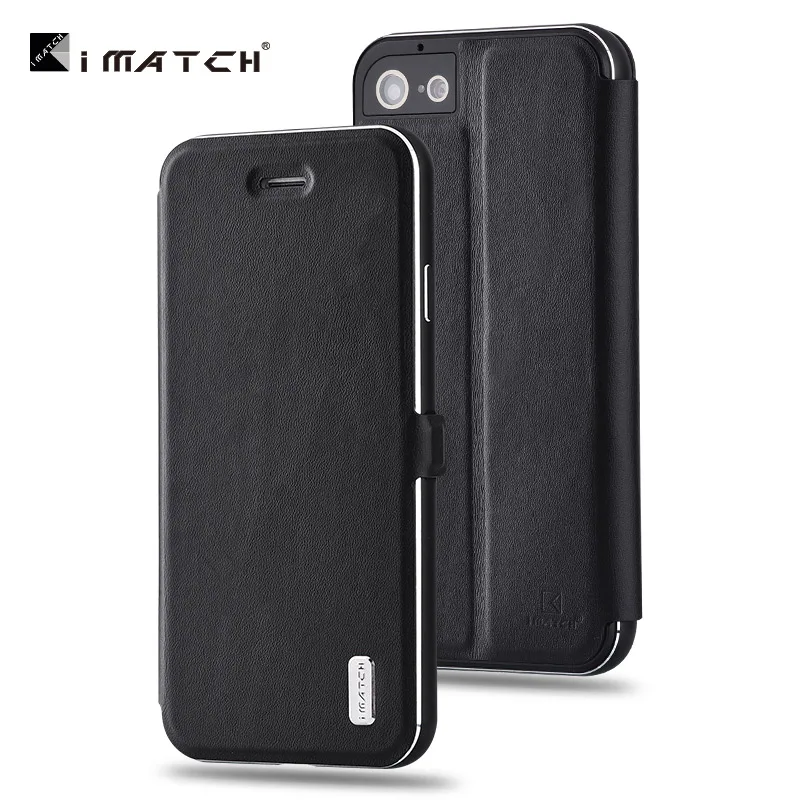 Оригинальный iMatch Магнитный флип-чехол из натуральной кожи для Apple iPhone 7/Plus