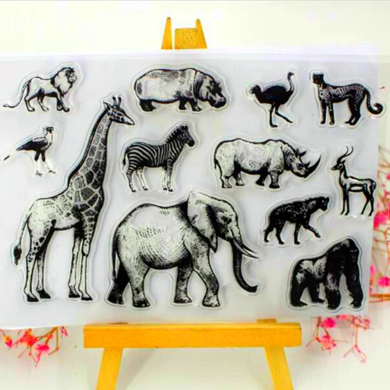 

SCS158 Animals Silicone Clear Stamps for Scrapbooking DIY Album Cards Decoration Embossing Folder Craft Rubber Stamp Tools New