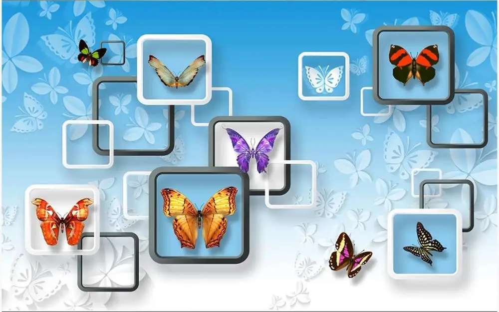 Custom photo wallpaper for walls 3 d murals Beautiful butterfly fashion background wall papers living room decor | Обустройство дома