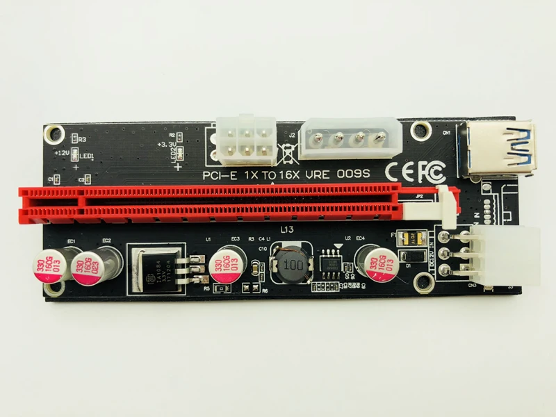 VER009S PCI Express PCIE PCI-E Riser Card 009s Molex 6Pin к SATA Питание USB 3 0 кабель 1X 16X удлинитель адаптер