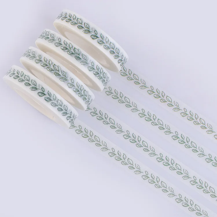 1 шт. бумажная лента с зелеными листьями 8 х10 м|washi tape|washi masking tapemasking tape |