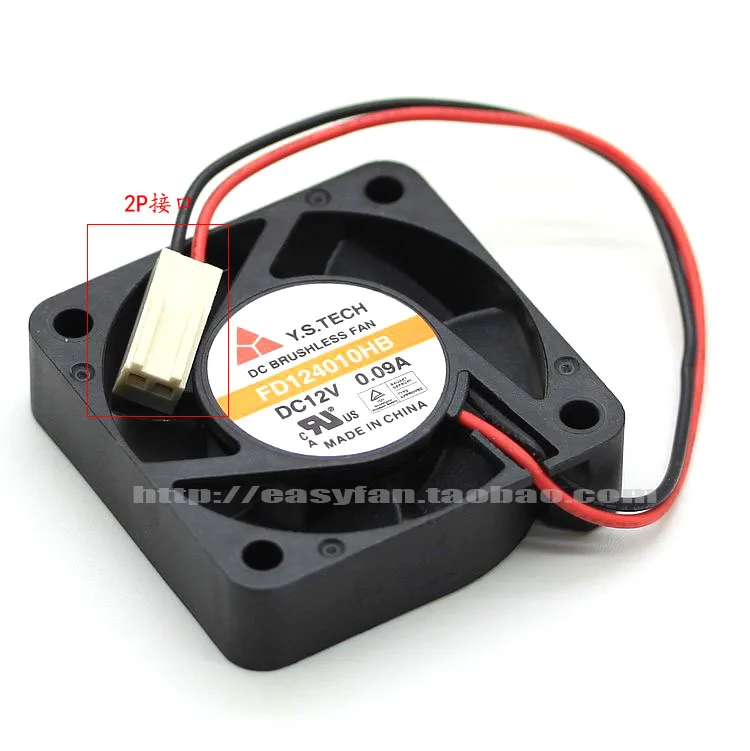 Вентилятор охлаждения FD124010HB, 12 В, 6500 А, 4 см, 40x40x10 мм, с двумя шарикоподшипниками, об/мин, куб. Футов в минуту