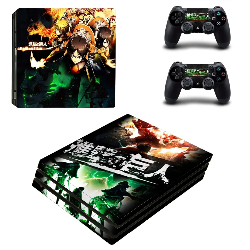 Виниловая наклейка с аниме атакой Титанов PS4 Pro для консоли Playstation 4 и 2