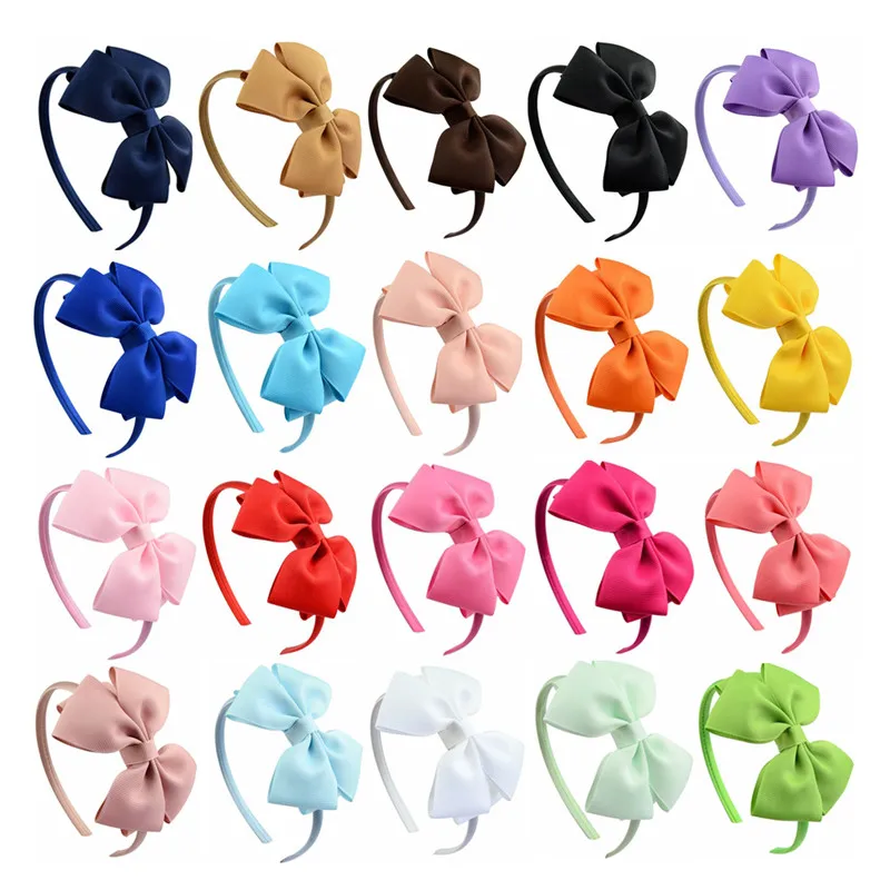 

Baby DIY Handmade Solid Ribbon Bow Headbands Hair Hoop Girls Head Bands Children Newborn Hair Accessories Headdress