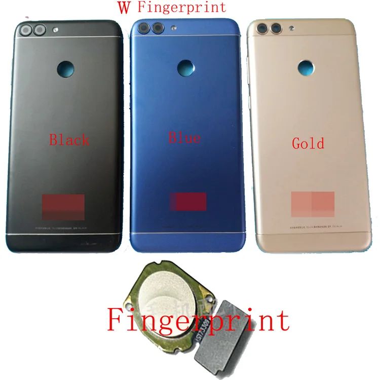 Gold W Fingerprint Чехол для huawei Enjoy 7 S/P Smart FIG-AL00 LA1 LX1 LX5 LX5 LX5 задняя крышка батарейного отсека+ Боковая крышка для ключа - Цвет: Gold W Fingerprint