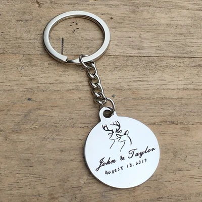 style 5 10pcs custom name date alloy Keychain Engraved logo key chain wedding gifts for guests wedding souvenirs wedding favors and gift - Цвет: style 5