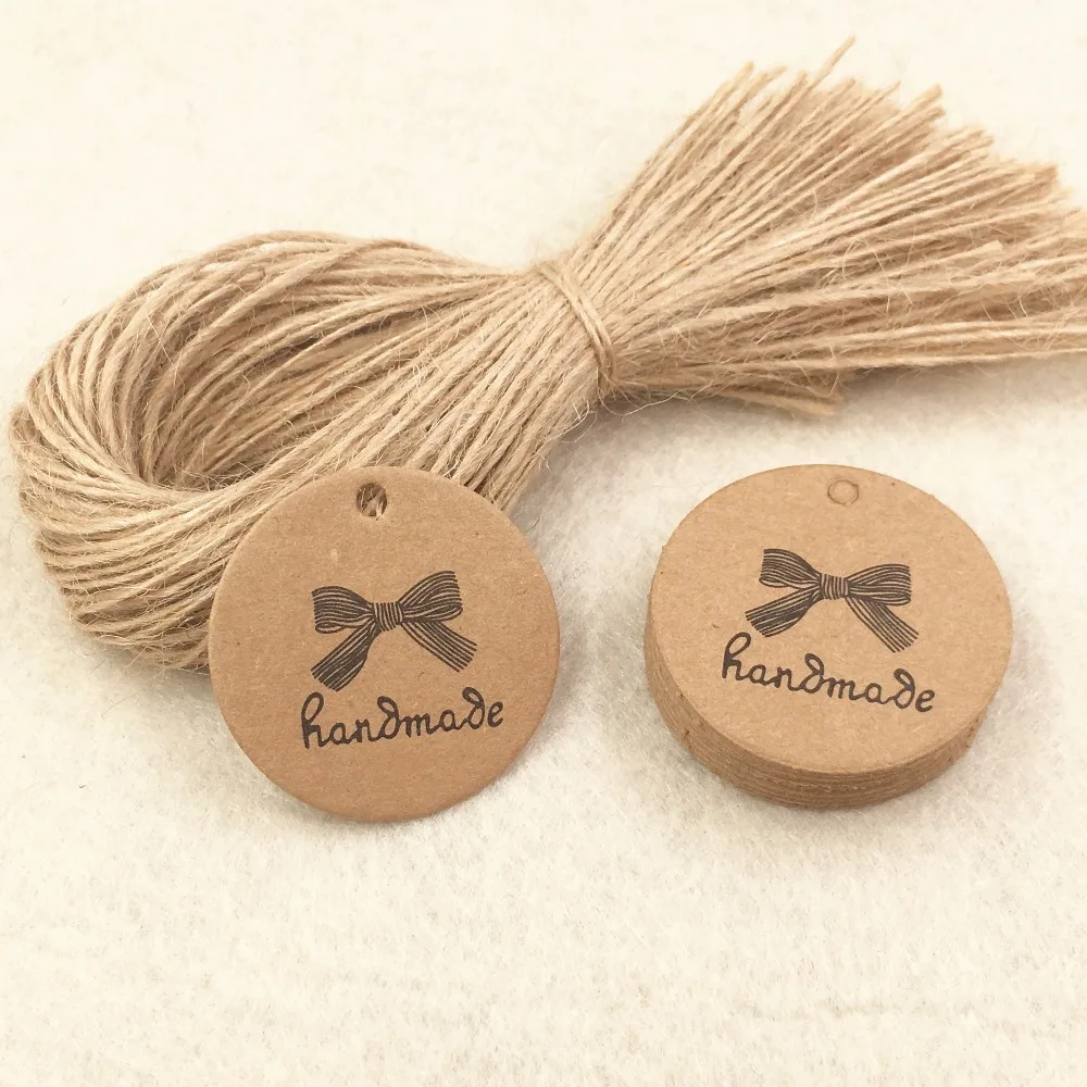 200 шт. бирки из крафт бумаги для ювелирных изделий подарочных коробок рукоделия