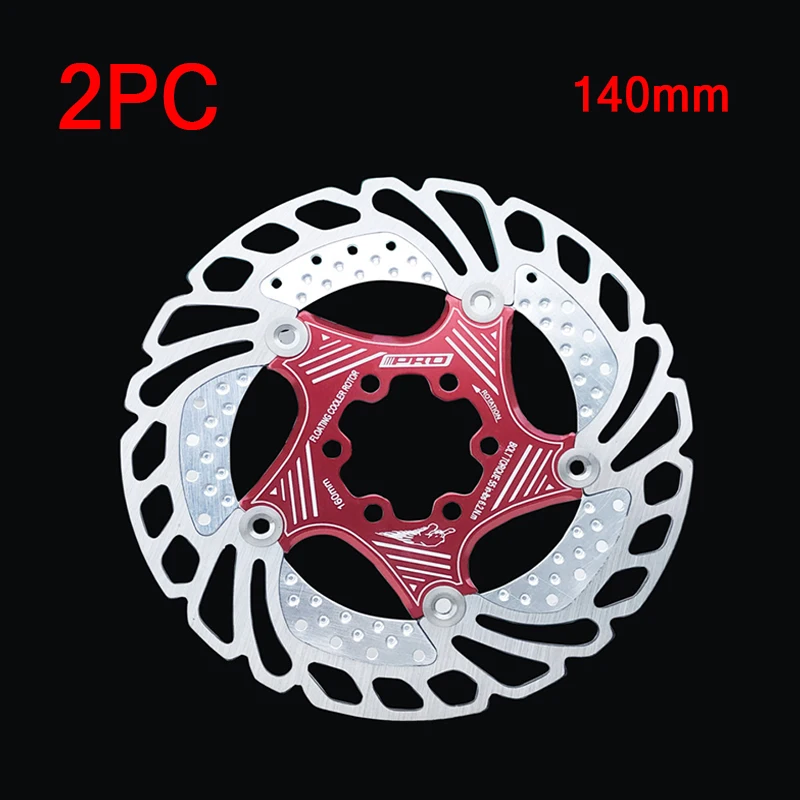 Red-140mm-2PC 2 шт. тормозной диск для горного велосипеда MTB плавающий дисковый тормоз ротор велосипедные тормозные колодки 6 болтов 140-203 мм Аксессуары для велосипеда SHIMANO SRAM - Цвет: Red-140mm-2PC