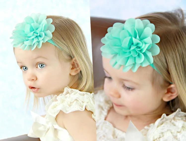 Аксессуары для волос девочек повязка на голову с большим цветком из ткани