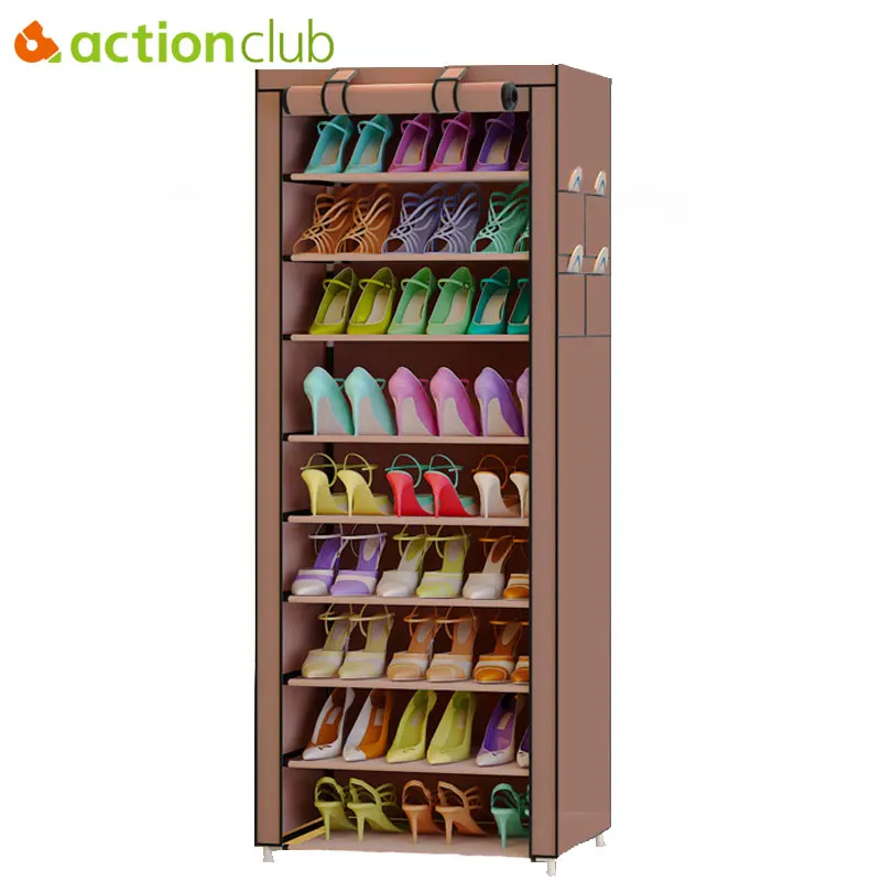 Actionclub 10 слоев простые туфли-оксфорды шкаф для хранения DIY сборка полка для обуви Пылезащитная влагостойкая большая емкость полка для обуви