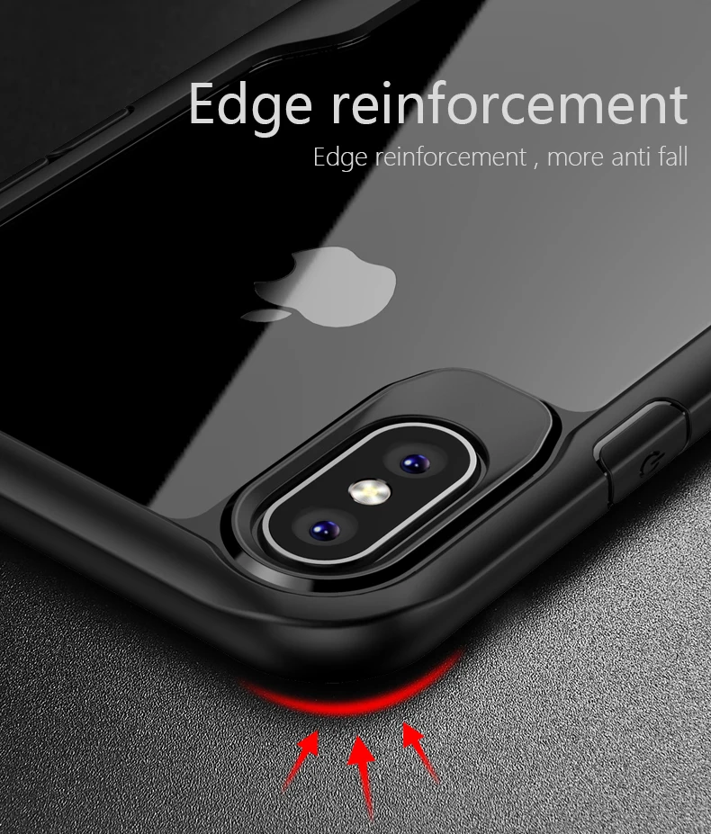 Для IPhone X Встроенная Дело Роскошные HD прозрачный Футляр ПК для ТПУ Мягкая задняя