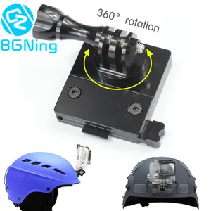 Алюминиевый держатель-адаптер с фиксированным креплением на шлем с вращением на 360 градусов для спортивной камеры GOPRO Hero 3 + 4 5 6 7 8 SJcam Yi EKEN