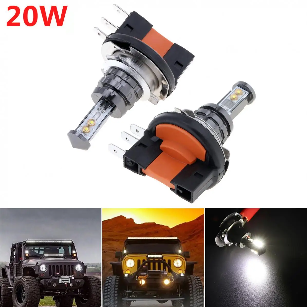 1 пара 20 Вт H15 Светодиодный фонарь 4SMD XTE автомобильный противотуманный светильник