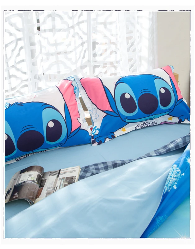 Набор постельного белья Disney Stitch с мультяшным рисунком бархатное Коралловое
