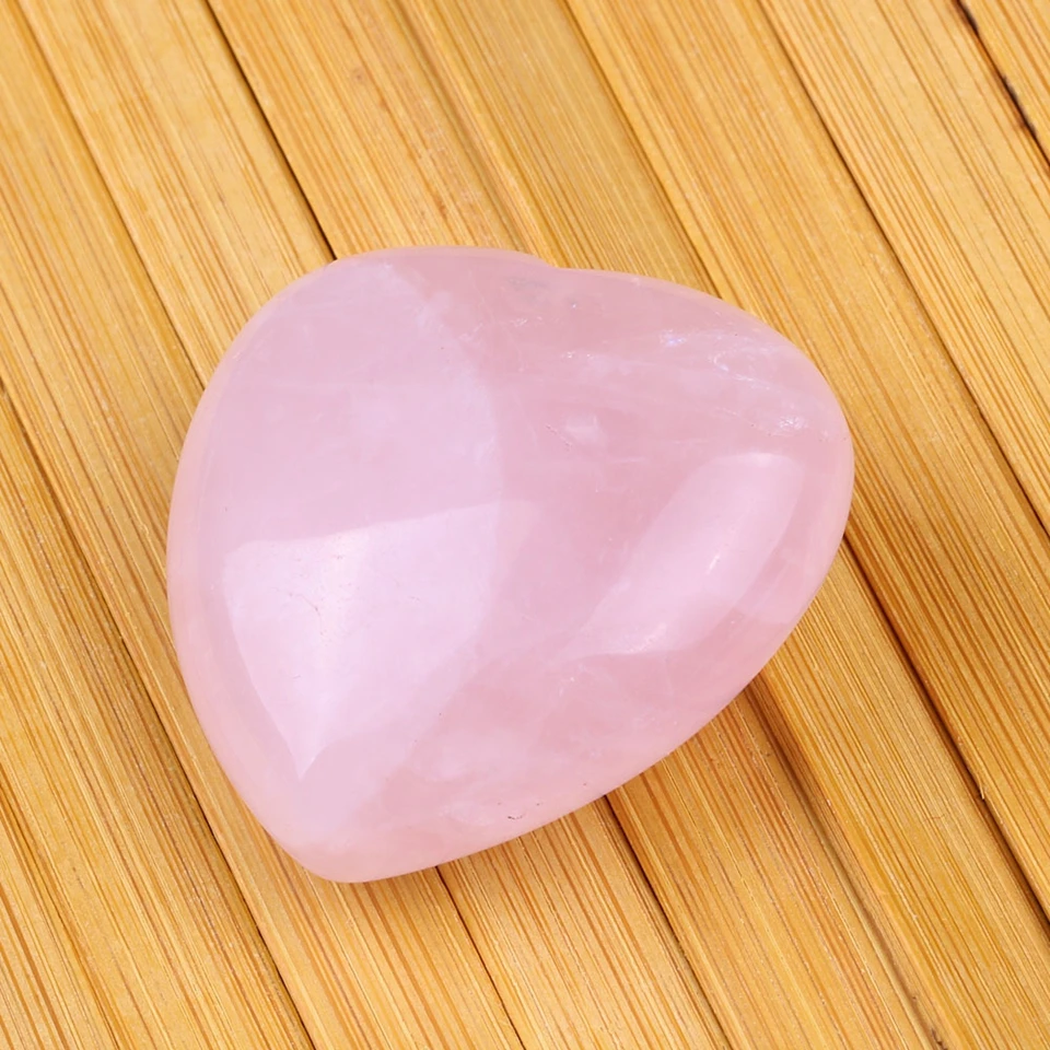 Натуральный розовый кварц роза сердце камень гравировка в форме сердца кристалл