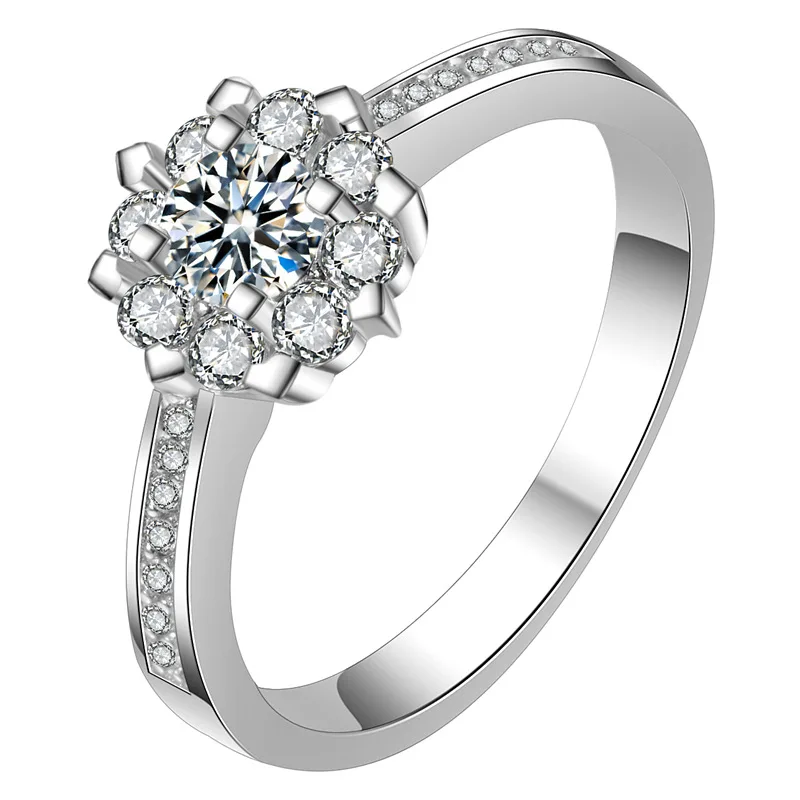 18 К карат кольцо Свадебные полный с бриллиантом браслеты anillos De Grandes bague etoile для