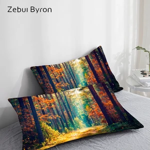 3D HD чехол для подушки 50x7 050x7 550x8 070x70, декоративный чехол для подушки, постельные принадлежности для осени, леса, Прямая поставка