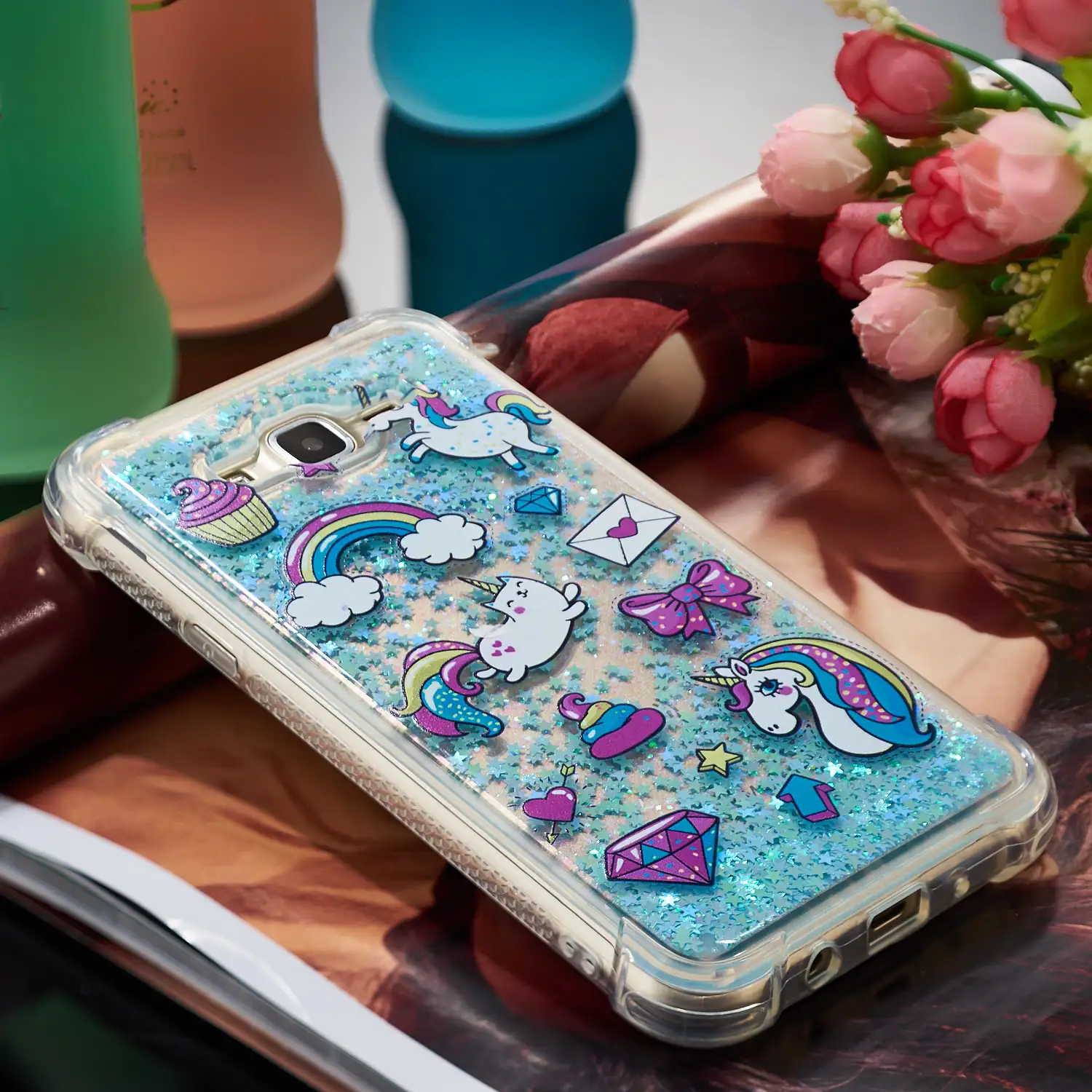 Для samsung Galaxy J7 Neo Core Nxt силиконовый чехол-бампер SM-J700F SM-J700H/DS SM-J700M SM-J701F/DS Мягкий защитный чехол с жидкими блестками изображением крышка