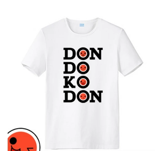 Футболка Taiko no Tatsujin DONDOKODON с принтом черная/белая футболка коротким рукавом |