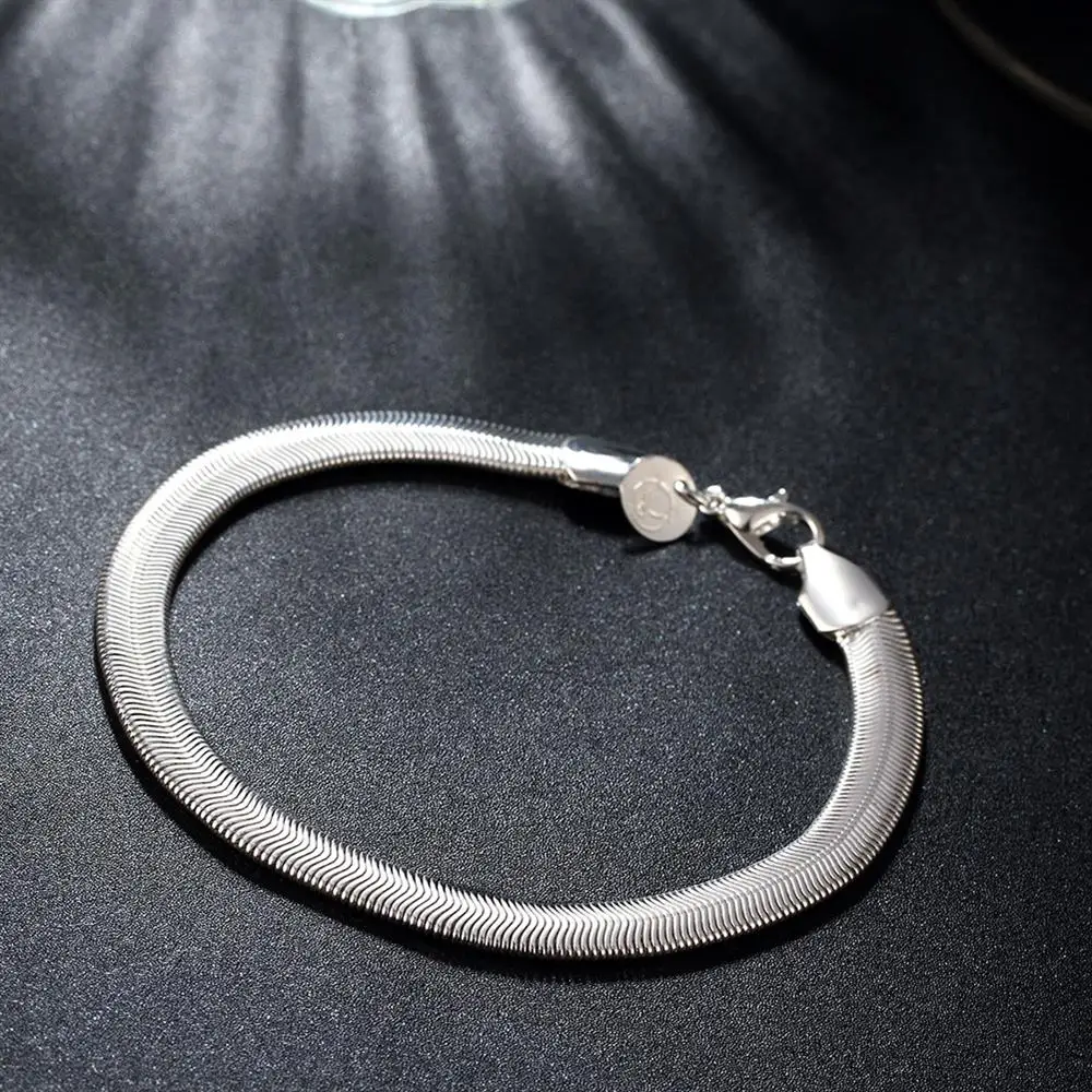 Мягкие плоские браслеты bracciali pulseira coreana donna kids voor mannen серебристого цвета de luxo viennois