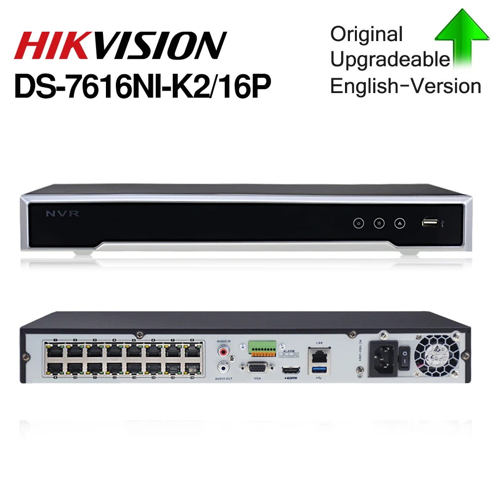 Hikvision оригинальный NVR DS 7616NI K2/16 P 16CH видео рекордер 4K POE встроенный Plug & Play сети 16ch