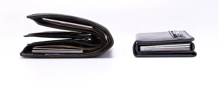 Винтаж противоугонные мужские кредитные держатель для карт Блокировка Rfid Бумажник кожаный унисекс информация о безопасности Алюминиевый металлический кошелек мода