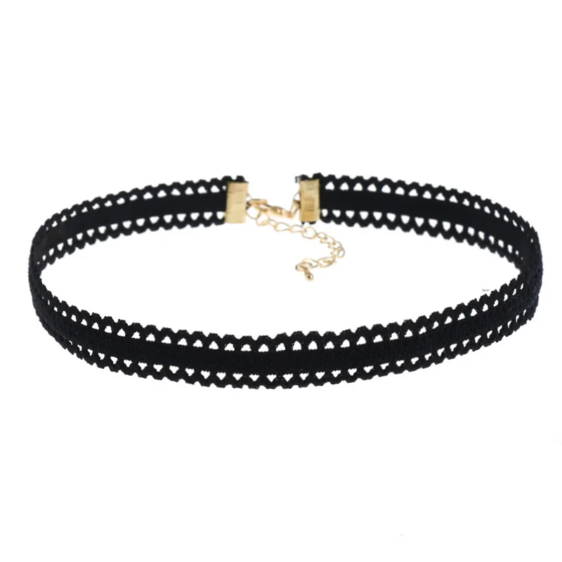 6 шт./компл. черные бархатные Чокеры для женщин европейская татуировка кружевное