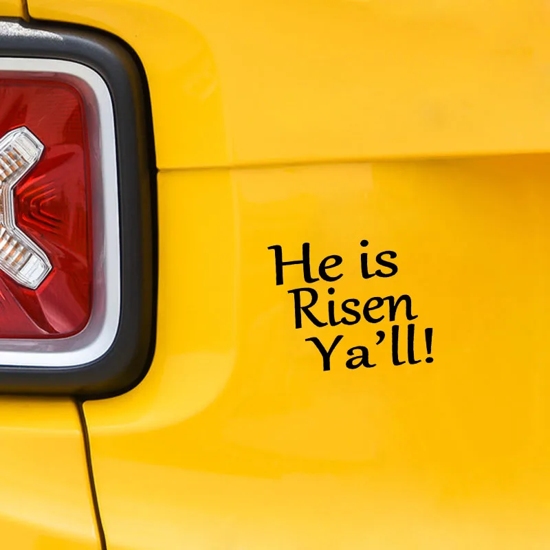 

QYPF 14.5CM*11.9CM Funny He Is Risen Ya'll Car Sticker Decal Black Silver Vinyl Graphical C15-2580
