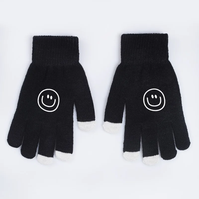 GD G-Dragon Smiley Harajuku перчатки ветра для мужчин и женщин зимние корейские теплые kpop с