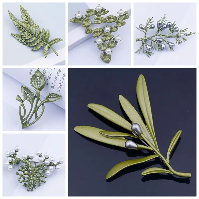 Green plant  baking, lacquer, garland, orange blossom accessories, lilies, brooches.