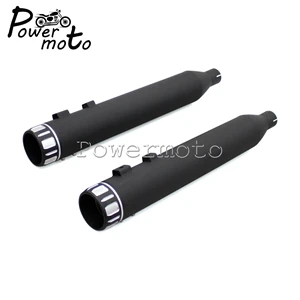 black Мотоцикл Ревущие серии Chrome глушитель Escape Moto Глушитель Трубы для Harley Touring Road King Street Glide 1995 - Цвет: black