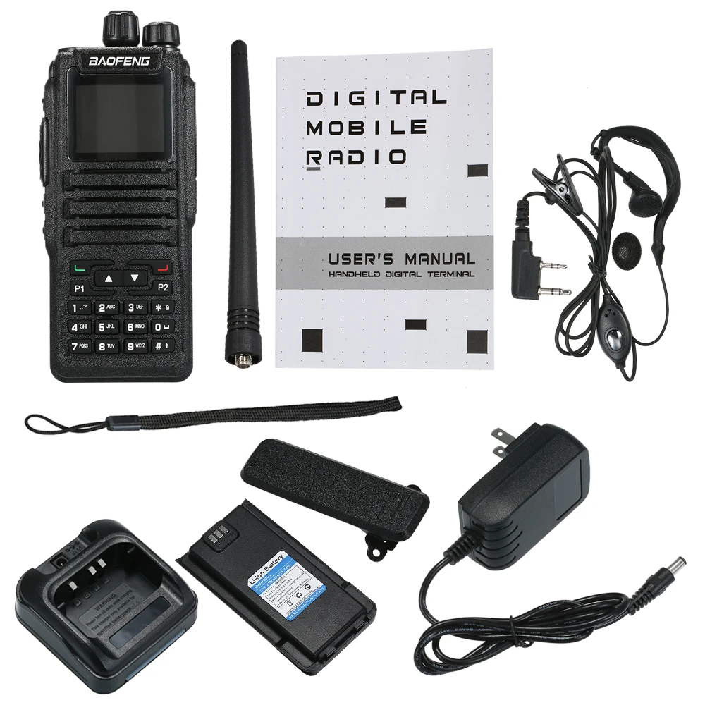 BAOFENG цифровая DM-1701 рация Двухдиапазонная VHF/UHF 136-174 MHz/400-470 MHz двухстороннее радио портативный приемопередатчик