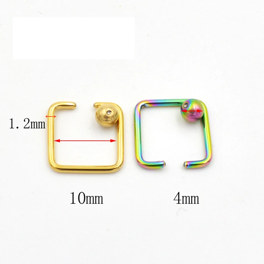 Бесплатная доставка 2 шт. модные квадратные серьги Для Пирсинга Ушей для бровей 4