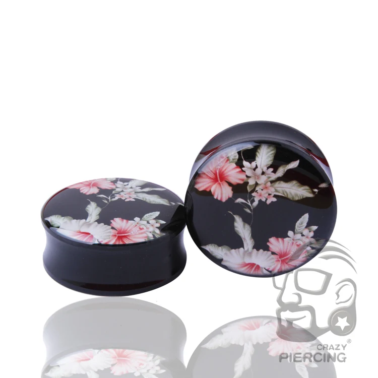 Красивые акриловые серьги туннели Для Пирсинга Ушей с цветами|gauge plug|ear gaugesear gauges