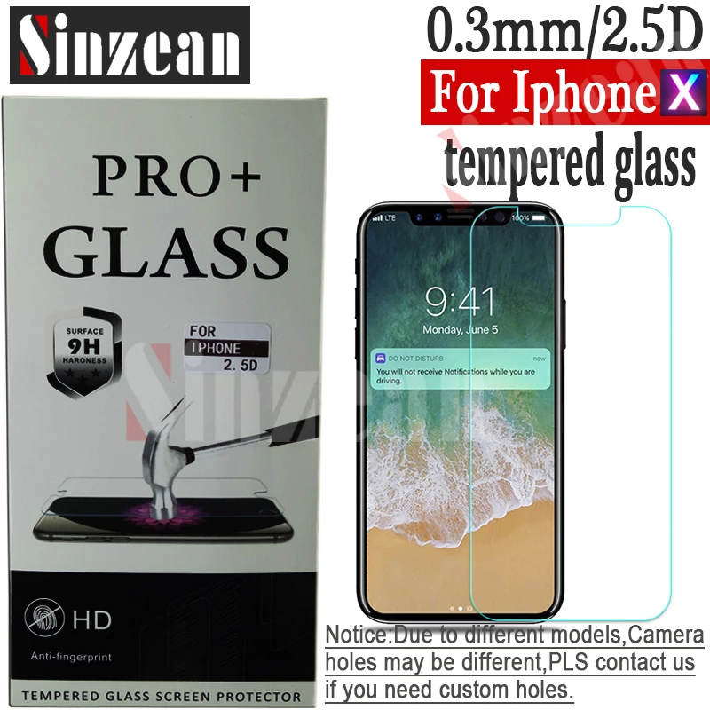 Sinzean 100 шт./лот для iphone X/XS защита экрана из закаленного стекла с новой упаковкой DHL 0