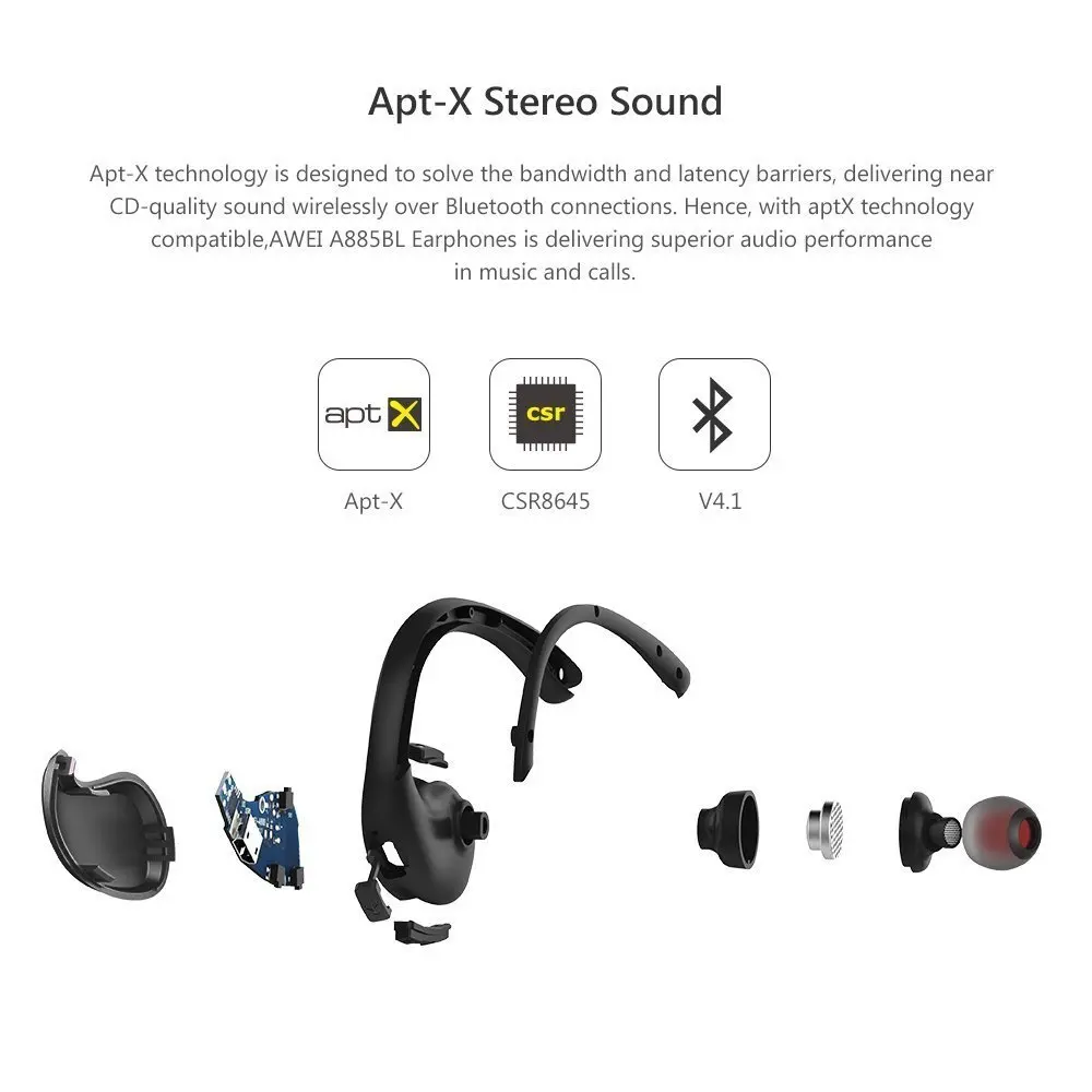Bluetooth наушники NFC быстрое подключение беспроводные V4.1 водонепроницаемые