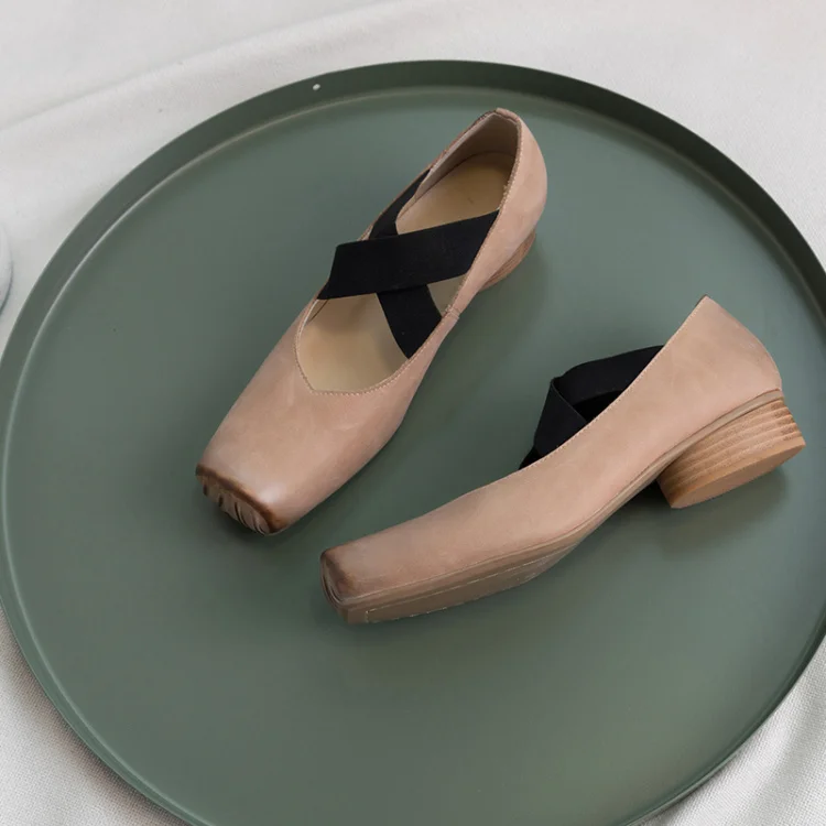 Женские винтажные балетки коричневые кожаные туфли на плоской подошве | Обувь