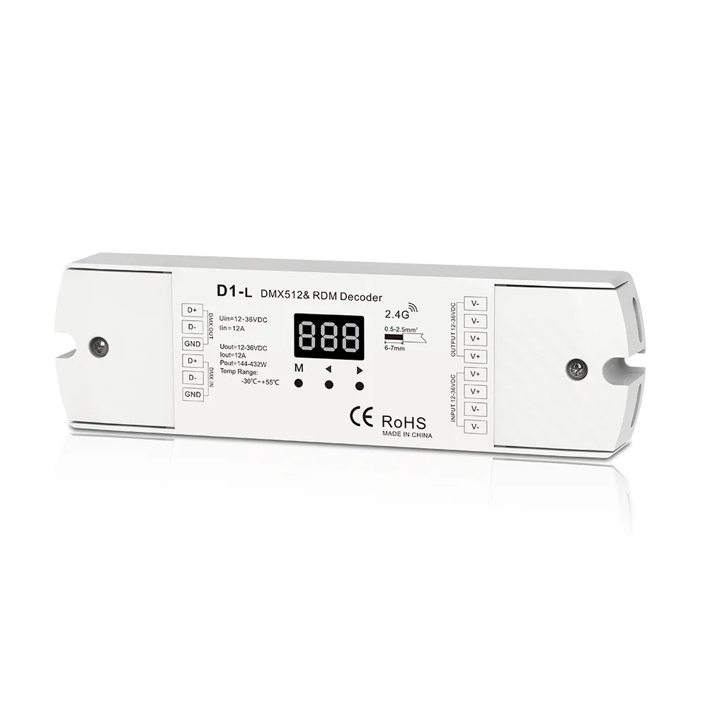 

model # D1-L;1 Channel Constant Voltage DMX512 & RDM Decoder;12V*1CH output