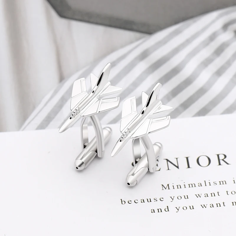 Hot Sale Copper Tie Clip Fashion Plane Styling Cuff links Mens Metal AirPlane Cufflinks For Lepton Design | Украшения и
