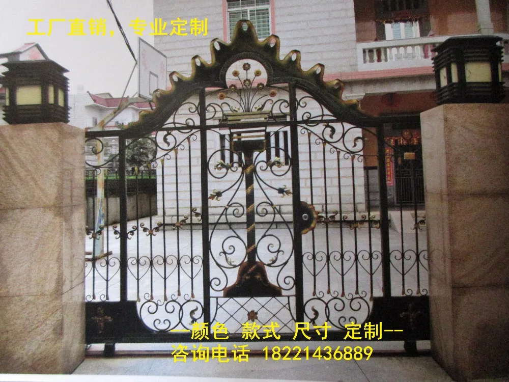 

custom made wrought iron gates designs whole sale wrought iron gates metal gates steel gates hc-g37