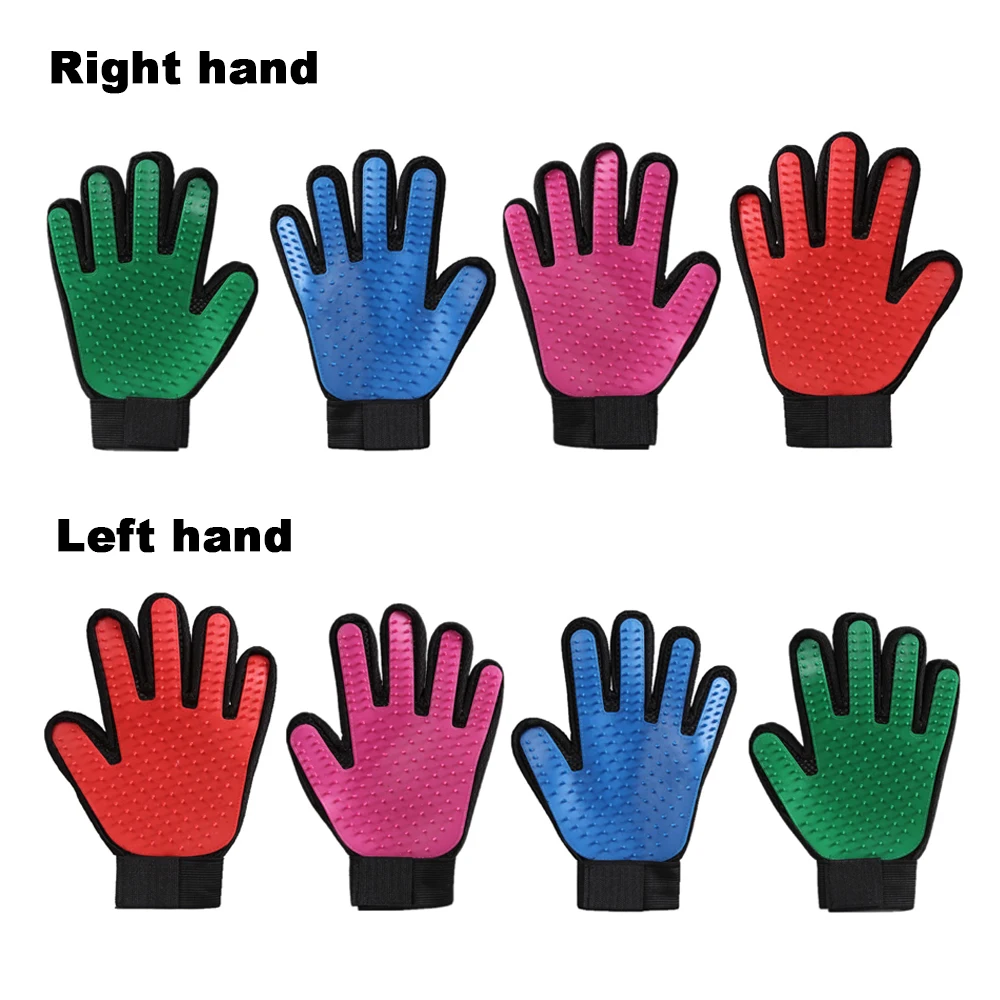 Pet Hair Glove Comb Dog Cat Grooming Cleaning Deshedding Left Right Hand Removal Brush Promote Blood Circulation | Дом и сад