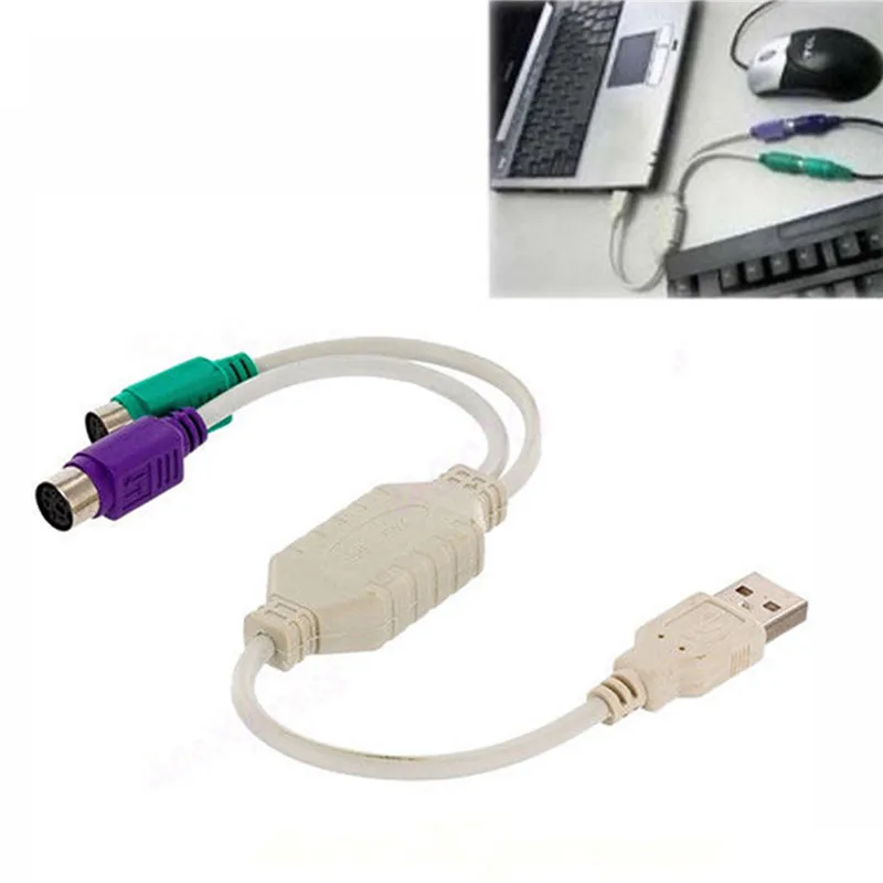 1 шт. адаптер-переходник для мужчин и женщин Используйте USB в PS2 адаптер шнура