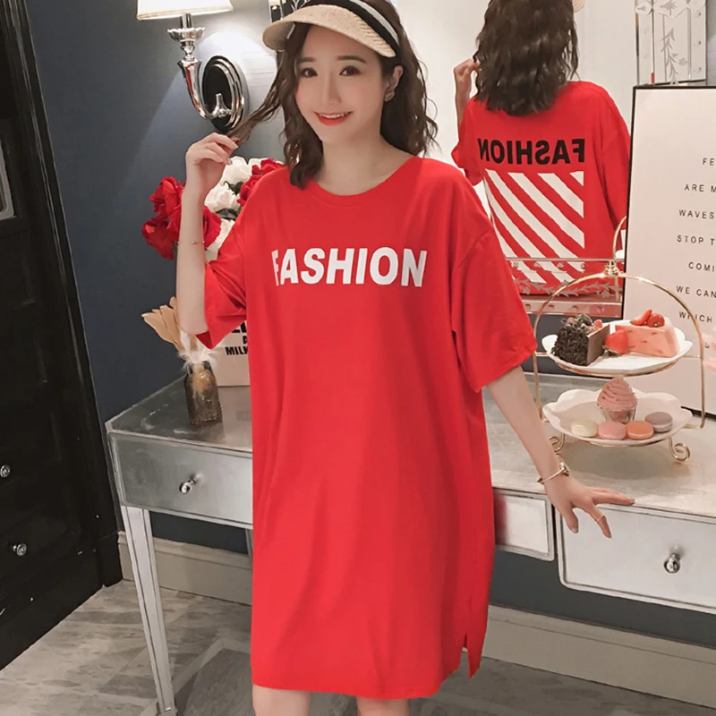 Новинка лета 2020 женское платье свободного покроя большого размера с буквенным