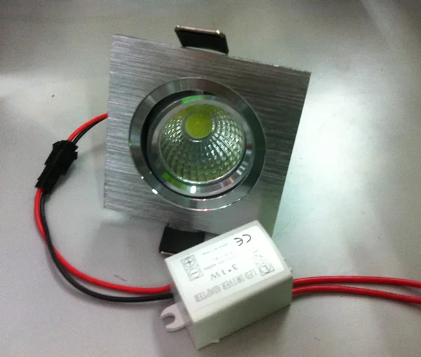 50 шт./лот 3 Вт 300lm Dimmable cob светодиодный потолочный светильник Теплый/чистый белый